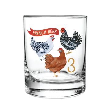 Three French Hens Short Juice Glass